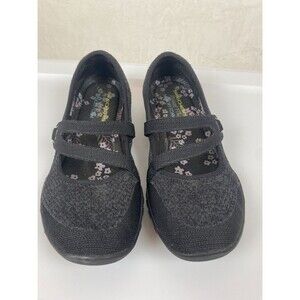Skechers Women's Mary Janes Size 7 M  Dark Gray Black Relaxed Fit Memory Fit